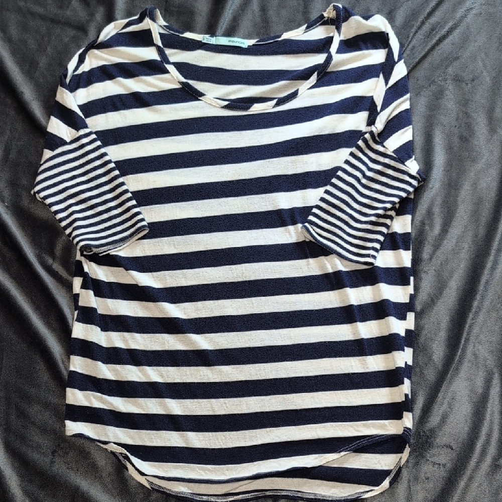 Maurices Striped Navy and White Women's Top